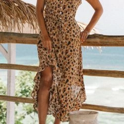 Anna-Kaci Animal Print Round Hem Dress