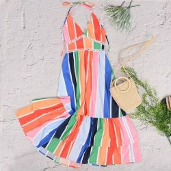 Anna-Kaci Bright Rainbow Paradise Dress
