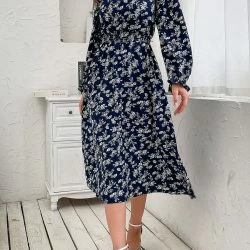 Anna-Kaci Square Neck Gathered Waist Dress