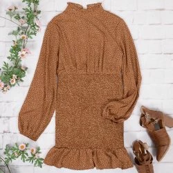 Anna-Kaci Ruffle High Neck Dress