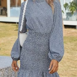 Anna-Kaci Ruffle High Neck Dress -ANNA-KACI SHOP M00762501278523 905318282