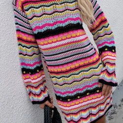 Anna-Kaci Vibrant Holiday Knit Sweater Dress -ANNA-KACI SHOP M00762501278806 3046034135