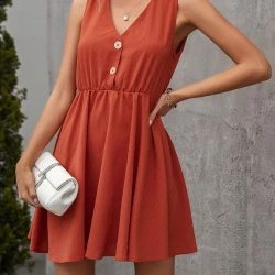 Anna-Kaci Button Summer Time Tunic Dress -ANNA-KACI SHOP M00762501279681 1381188736