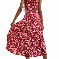 Anna-Kaci Halter Neck Ruffle Maxi Dress -ANNA-KACI SHOP M00762501280106 508149591