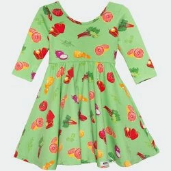 Worthy Threads Wirly Dress In Greens Market