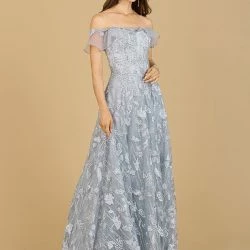 Lara Flutter Off Shoulder Lace Gown
