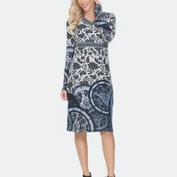 White Mark Naarah Embroidered Sweater Dress