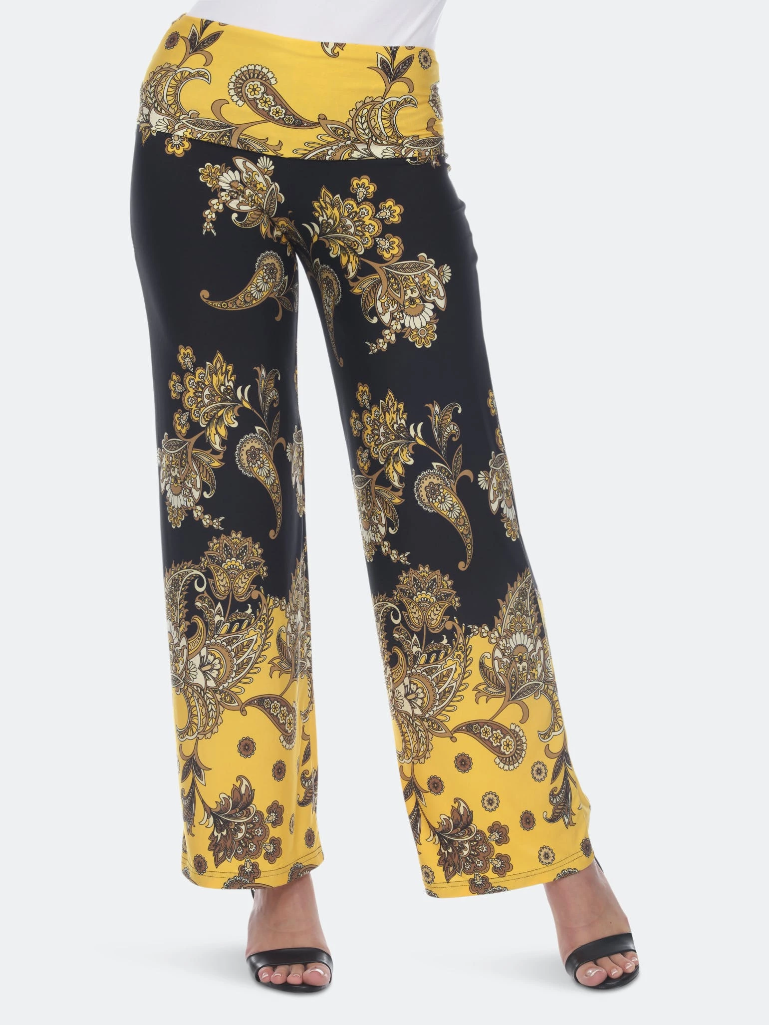 White Mark Floral Paisley Printed Palazzo Pants 3 White Mark Floral Paisley Printed Palazzo Pants - Image 3