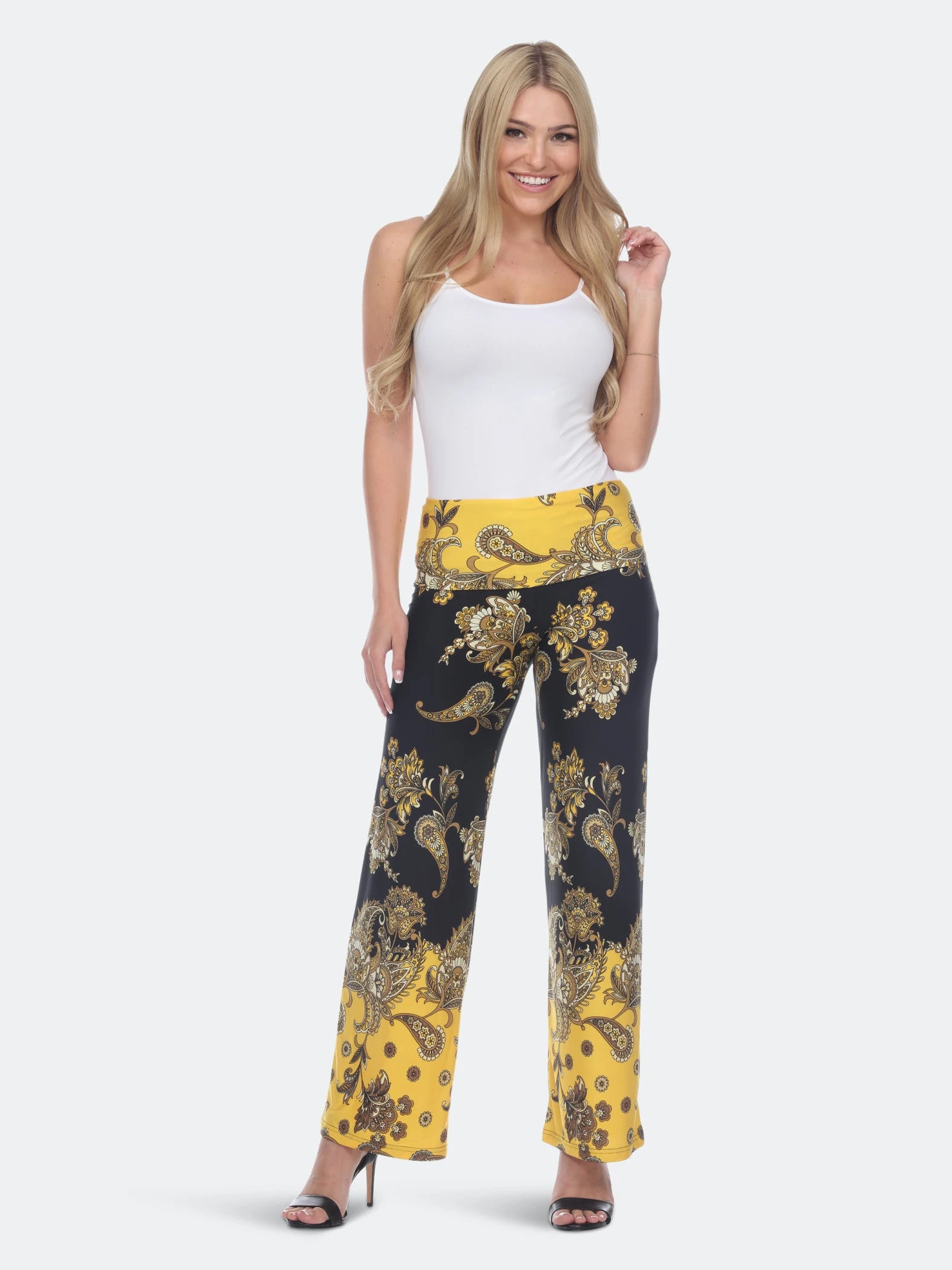 White Mark Floral Paisley Printed Palazzo Pants 2 White Mark Floral Paisley Printed Palazzo Pants - Image 2
