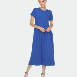 White Mark Short Sleeve Maxi Dress