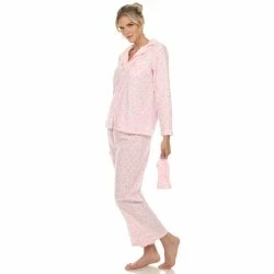 White Mark Omen's Giraffe Print Three Piece Pajama Set -ANNA-KACI SHOP M00840060490782 428795368