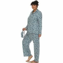White Mark Plus Size Giraffe Print Three-Piece Pajama Set -ANNA-KACI SHOP M00840060490874 3200853822