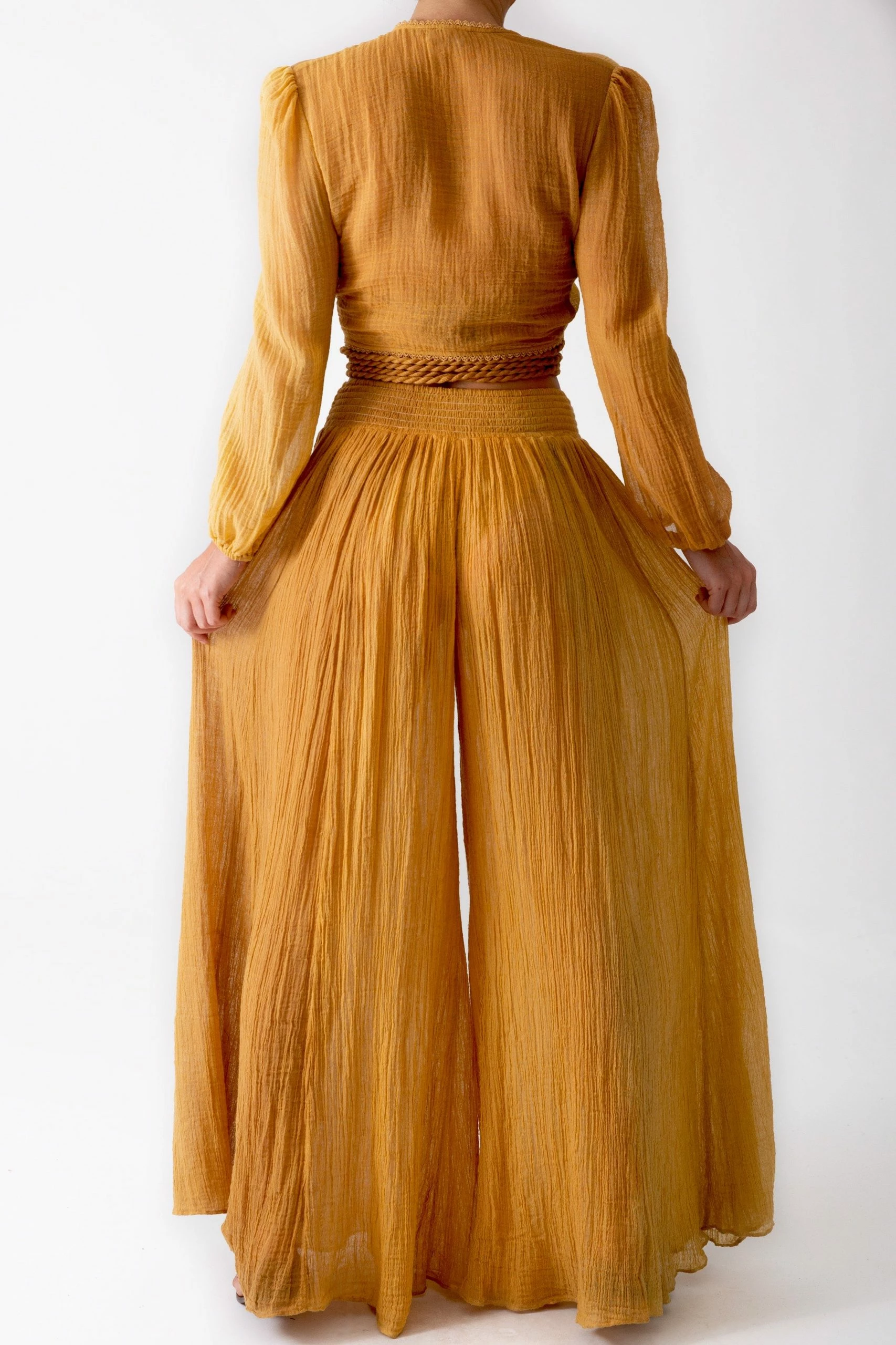 Miguelina Solange Gauze Beach Pant - Amber 4 Miguelina Solange Gauze Beach Pant - Amber - Image 4