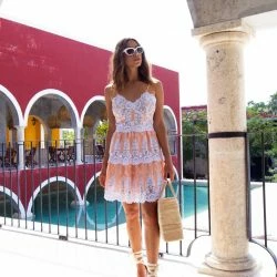 Miguelina Sara Dragonfly Embroidered Dress In Sorbet -ANNA-KACI SHOP M00841284136180 3454970468 scaled