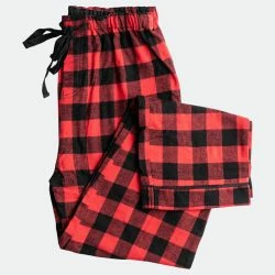 Fabdog Red Buffalo Check Matching Human Pajamas