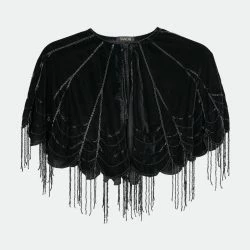 Saachi Style Ops Embellished Velvet Capelet -ANNA-KACI SHOP M00851000323374 2794696443