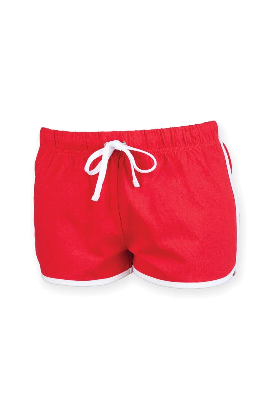 SKINNI FIT Womens/Ladies Retro Training/Fitness Sports Shorts (Red/ White) 1 SKINNI FIT Womens/Ladies Retro Training/Fitness Sports Shorts (Red/ White)