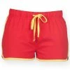 SKINNI FIT Womens/Ladies Retro Training/Fitness Sports Shorts (Red/ Yellow)