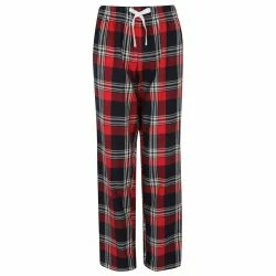 SKINNI FIT Womens/Ladies Tartan Lounge Pants - Red/Navy Check