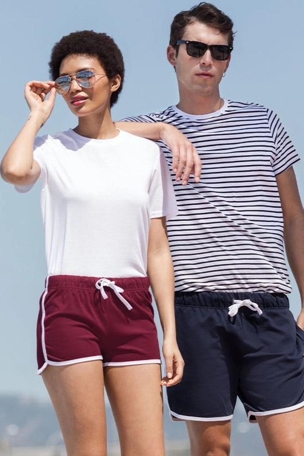 SKINNI FIT Womens/Ladies Retro Training/Fitness Sports Shorts (Burgundy/ White) 3 SKINNI FIT Womens/Ladies Retro Training/Fitness Sports Shorts (Burgundy/ White) - Image 3