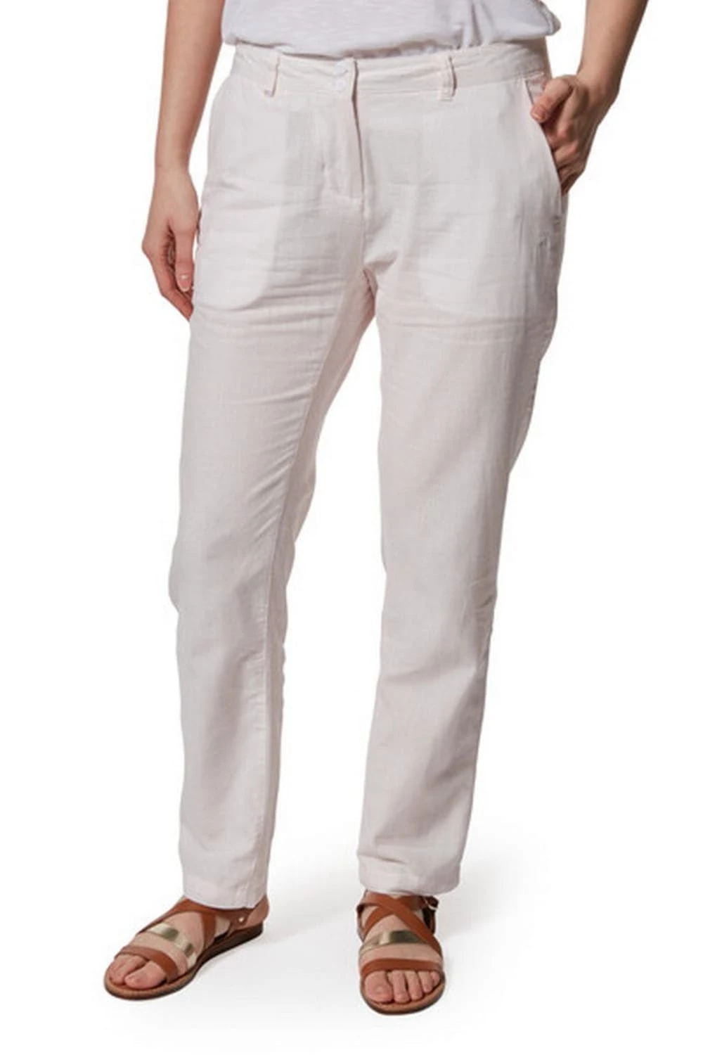 Craghoppers Womens/Ladies Rosa Pants (Seashell Pink Railroad) 3 Craghoppers Womens/Ladies Rosa Pants (Seashell Pink Railroad) - Image 3