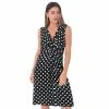 Krisp Womens/Ladies Knot Front Polka Dot Mini Dress - Black/White