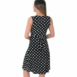 Krisp Womens/Ladies Knot Front Polka Dot Mini Dress - Black/White -ANNA-KACI SHOP M05059444330735 3304901438