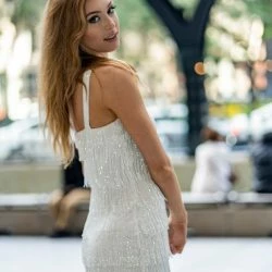 Lara 51025 - Short Beaded Fringe White Dress -ANNA-KACI SHOP M07427283238624 631302821