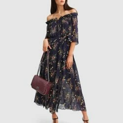 Belle & Bloom Amour Amour Ruffled Midi Dress - Navy 11 Belle & Bloom Amour Amour Ruffled Midi Dress - Navy -ANNA-KACI SHOP M09343608102938 2618138102
