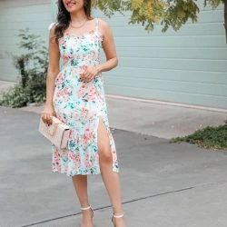 Belle & Bloom Summer Storm Midi Dress - White