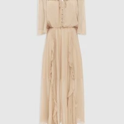 Belle & Bloom Amour Amour Ruffled Midi Dress - Sand 11 Belle & Bloom Amour Amour Ruffled Midi Dress - Sand -ANNA-KACI SHOP M09343608112210 3048332994