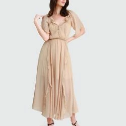 Belle & Bloom Amour Amour Ruffled Midi Dress - Sand 9 Belle & Bloom Amour Amour Ruffled Midi Dress - Sand -ANNA-KACI SHOP M09343608112210 4248332464