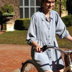 Belle & Bloom Supercut Denim Dress - Mid Denim -ANNA-KACI SHOP M09343608121403 626930454