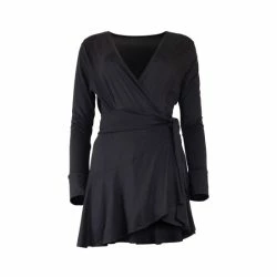 Lezat Rita Wrap Modal Dress - Black Dresses -ANNA-KACI SHOP unnamed file 13