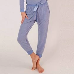Lezat Liza Cozy Jogger Pants Dusty Blue Chambray