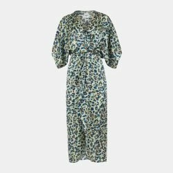 Lezat Joey Maxi Dress - Sage Leopard Dresses