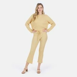 Lezat Fiona Organic Cotton Waffle Thermal Pant Pants Canary -ANNA-KACI SHOP unnamed file 244