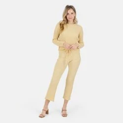 Lezat Fiona Organic Cotton Waffle Thermal Pant Pants Canary -ANNA-KACI SHOP unnamed file 246