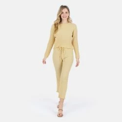 Lezat Fiona Organic Cotton Waffle Thermal Pant Pants Canary -ANNA-KACI SHOP unnamed file 247