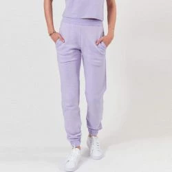 Lezat Melody Embossed Logo 3-pocket Sweatpant Pants Lavender