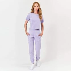 Lezat Melody Embossed Logo 3-pocket Sweatpant Pants Lavender -ANNA-KACI SHOP unnamed file 253