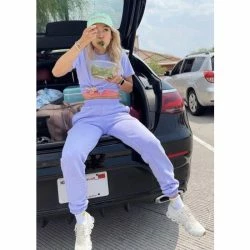 Lezat Melody Embossed Logo 3-pocket Sweatpant Pants Lavender -ANNA-KACI SHOP unnamed file 256