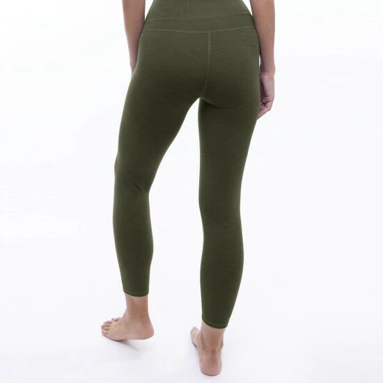 Lezat Rib 7/8 High Waisted Legging Pants Heather Forest Green 2 Lezat Rib 7/8 High Waisted Legging Pants Heather Forest Green - Image 2