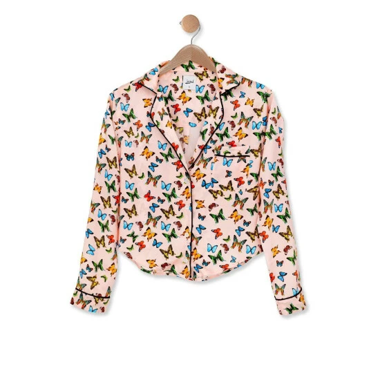 Lezat Nina Silk Pajama Short Set Sleepwear Butterfly 3 Lezat Nina Silk Pajama Short Set Sleepwear Butterfly - Image 3